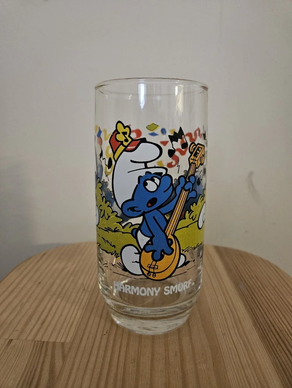 Smurf Glass Set Of 4- Blue Multicolor Cartoon Tumblers
